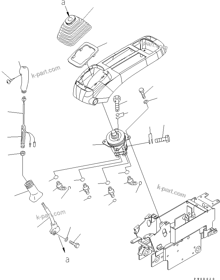 Komatsu parts book diagram for PC78US-6 S/N 4001-UP: FLOOR FRAME (LEVER AND VALVE) (L.H.) (FOR SLIDE ARM)