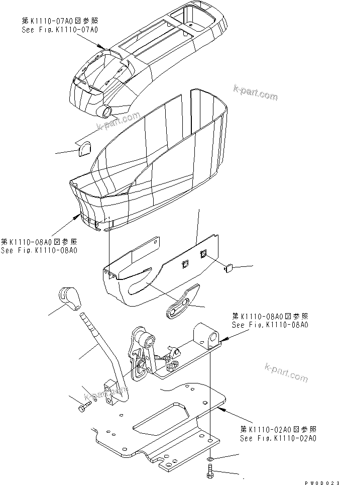 Komatsu parts book diagram for PC78US-6 S/N 4001-UP: FLOOR FRAME (CONSOLE) (UNDER) (L.H.)(#4001-6500)