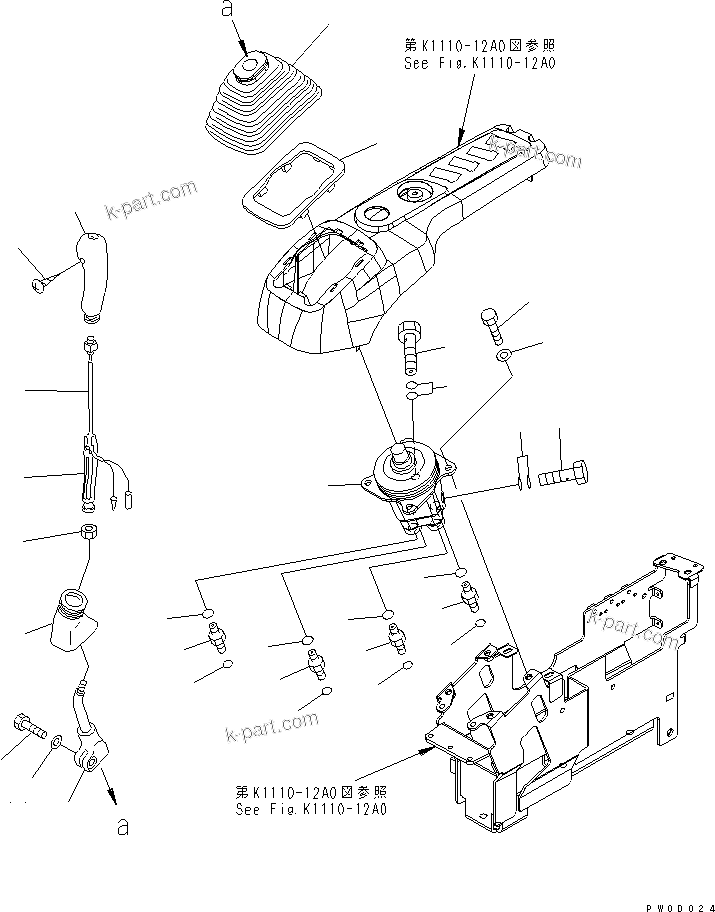 Komatsu parts book diagram for PC78US-6 S/N 4001-UP: FLOOR FRAME (LEVER AND VALVE) (R.H.)