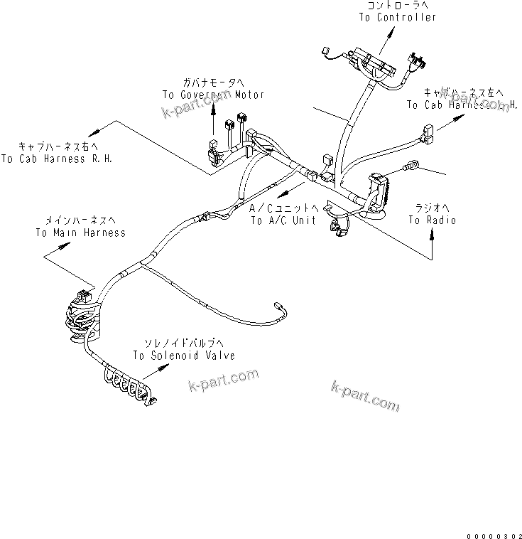 Komatsu parts book diagram for PC78US-6 S/N 4001-UP: FLOOR FRAME (WIRING)(#4001-6500)
