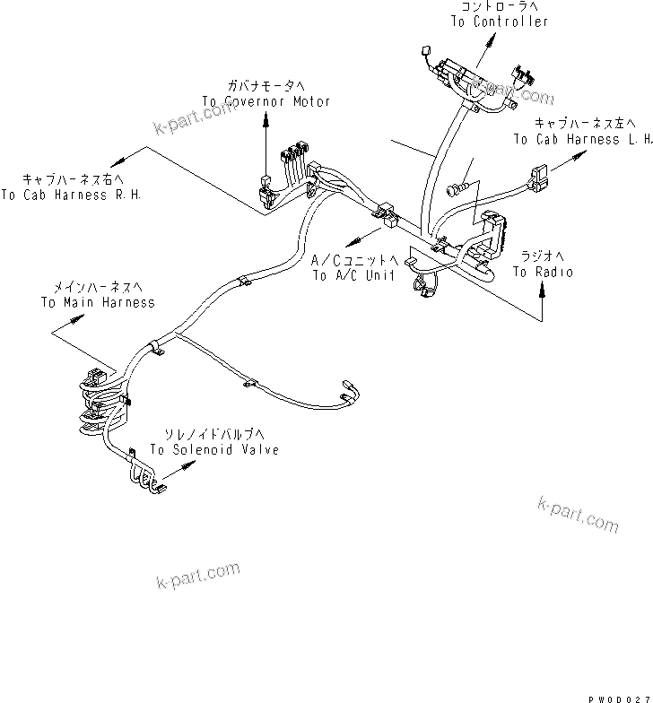 Komatsu parts book diagram for PC78US-6 S/N 4001-UP: FLOOR FRAME (WIRING) (FOR SLIDE ARM)