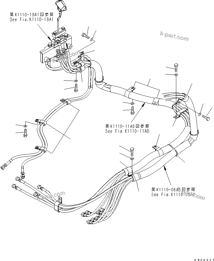 Komatsu parts book diagram for PC78US-6 S/N 4001-UP: FLOOR FRAME (PPC CLAMP) (BLADE SPEC.) (FOR SLIDE ARM)(#5501-)