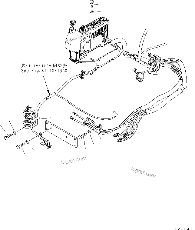 Komatsu parts book diagram for PC78US-6 S/N 4001-UP: FLOOR FRAME (INSTALLATION PARTS)(#4001-6500)