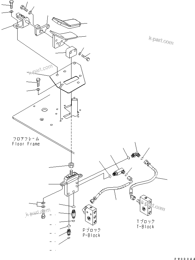 Komatsu parts book diagram for PC78US-6 S/N 4001-UP: FLOOR FRAME (ATTACHMENT CONTROL)