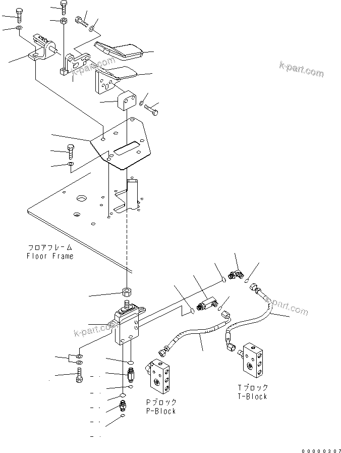 Komatsu parts book diagram for PC78US-6 S/N 4001-UP: FLOOR FRAME (ATTACHMENT CONTROL) (FOR SLIDE ARM)