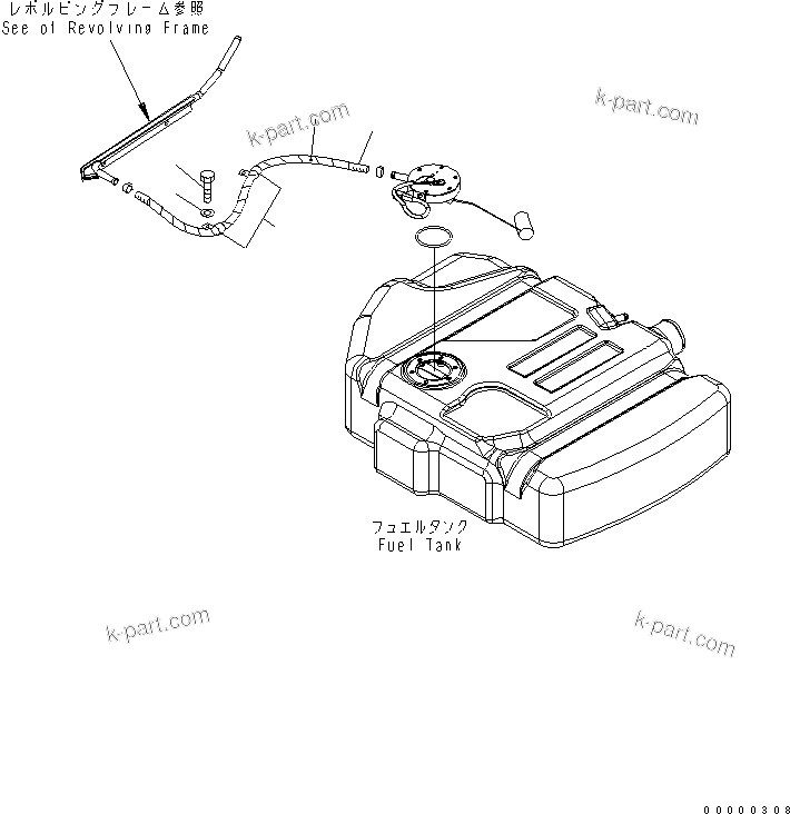 Komatsu parts book diagram for PC78US-6 S/N 4001-UP: FLOOR FRAME (FUEL LINE) (FOR SLIDE ARM)(#5736-)
