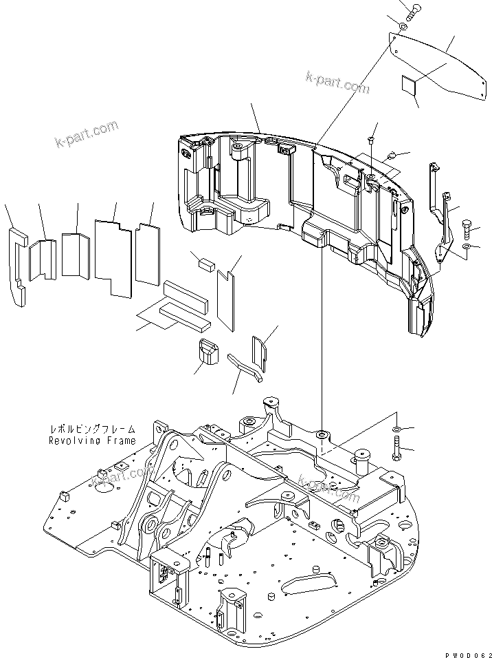 Komatsu parts book diagram for PC78US-6 S/N 4001-UP: COUNTER WEIGHT (YELLOW)(#4001-6500)