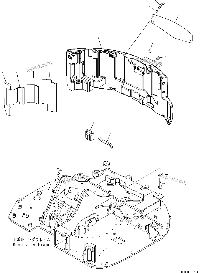 Komatsu parts book diagram for PC78US-6 S/N 4001-UP: COUNTER WEIGHT (YELLOW)(#6501-)