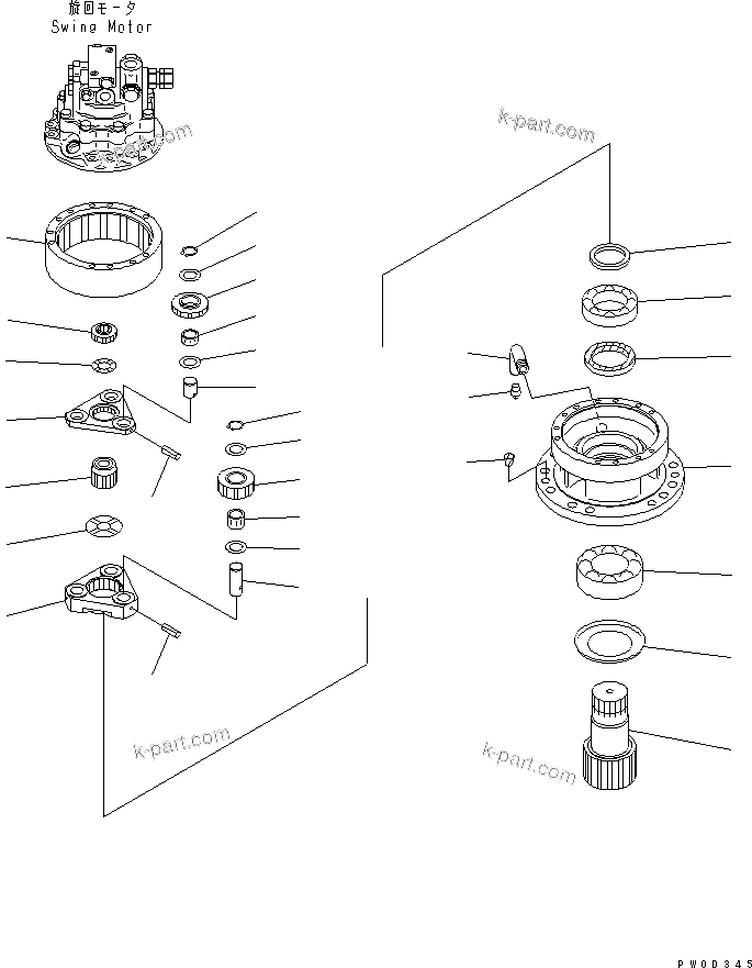Komatsu parts book diagram for PC78US-6 S/N 4001-UP: SWING MACHINERY (MACHINERY)(#4001-6500)