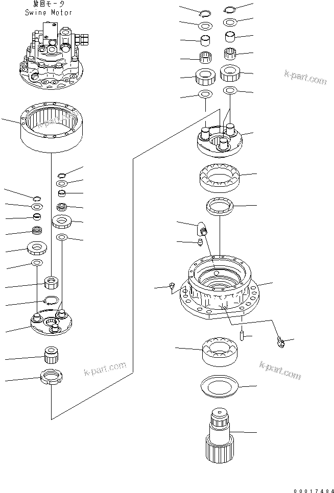 Komatsu parts book diagram for PC78US-6 S/N 4001-UP: SWING MACHINERY (MACHINERY)(#6501-)