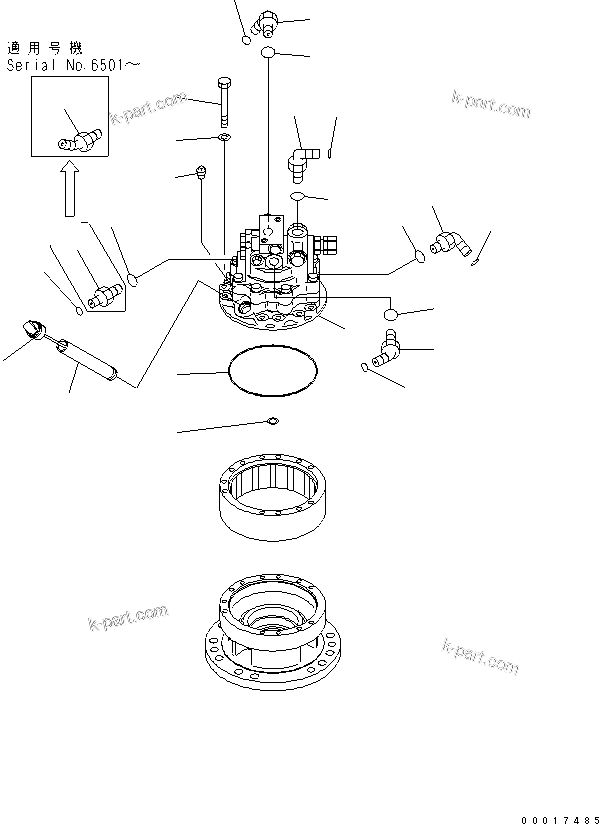 Komatsu parts book diagram for PC78US-6 S/N 4001-UP: SWING MACHINERY (RELATED PARTS)