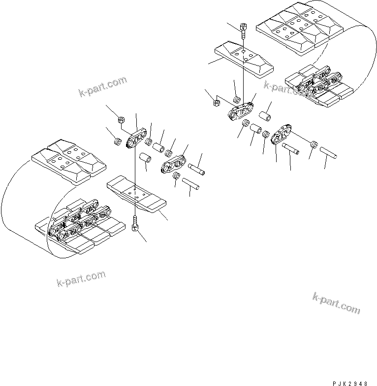 Komatsu parts book diagram for PC78US-6 S/N 4001-UP: TRACK SHOE (NEW ROAD LINER) (450MM WIDE)