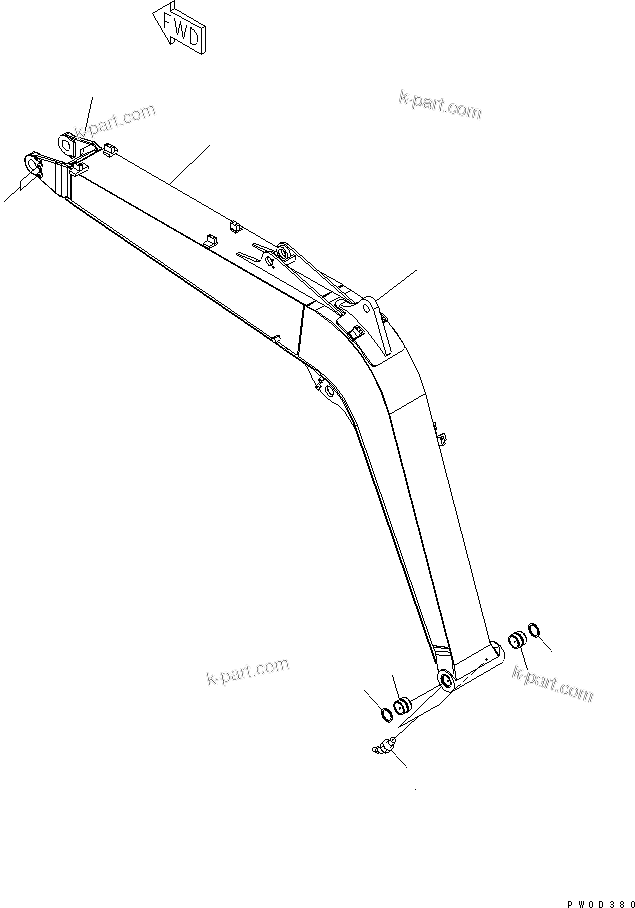 Komatsu parts book diagram for PC78US-6 S/N 4001-UP: BOOM (MONO BOOM) (FOR ATTACHMENT AND HOOK) (BLUE)(#4001-6500)