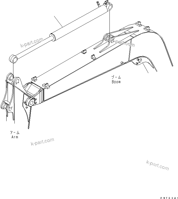 Komatsu parts book diagram for PC78US-6 S/N 4001-UP: ARM CYLINDER (ARM CRANE) (YELLOW)