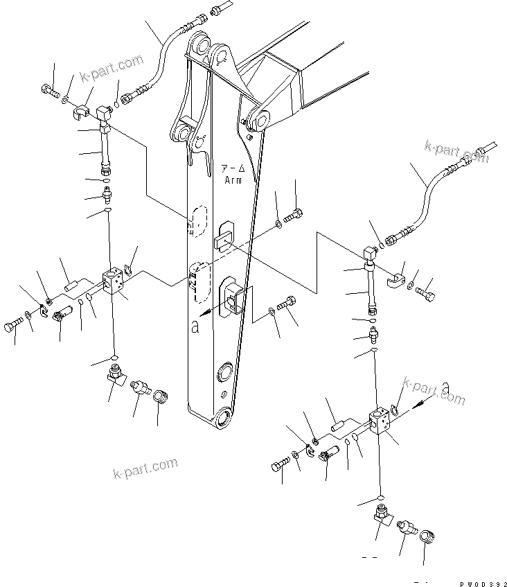 Komatsu parts book diagram for PC78US-6 S/N 4001-UP: ARM (ADDITIONAL LINE) (BLUE)(#4001-6500)