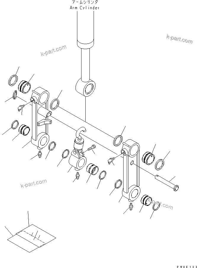 Komatsu parts book diagram for PC78US-6 S/N 4001-UP: ARM CRANE (BUCKET LINK AND PLATE) (BLUE)(#4001-6500)