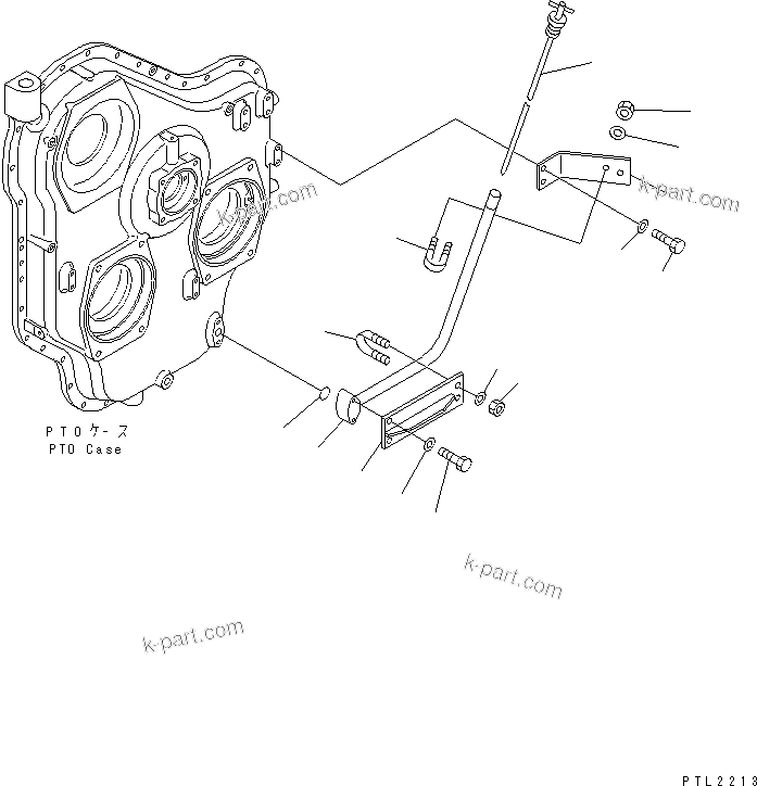 Komatsu parts book diagram for PC800-7 S/N 40001-UP (Overseas Version): POWER TAKE OFF (OIL CHECK GAUGE)
