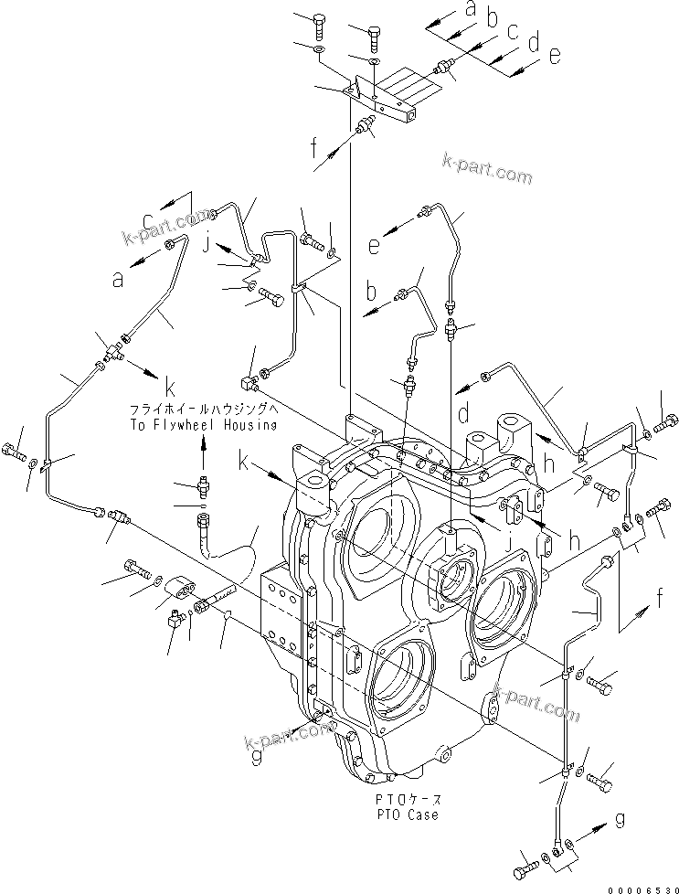 Komatsu parts book diagram for PC800-7 S/N 40001-UP (Overseas Version): POWER TAKE OFF (LUBRICATION PIPING)