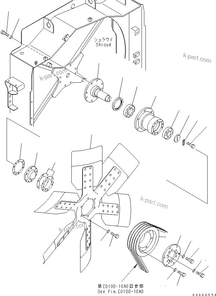 Komatsu parts book diagram for PC800-7 S/N 40001-UP (Overseas Version): COOLING (RADIATOR FAN MOUNT)