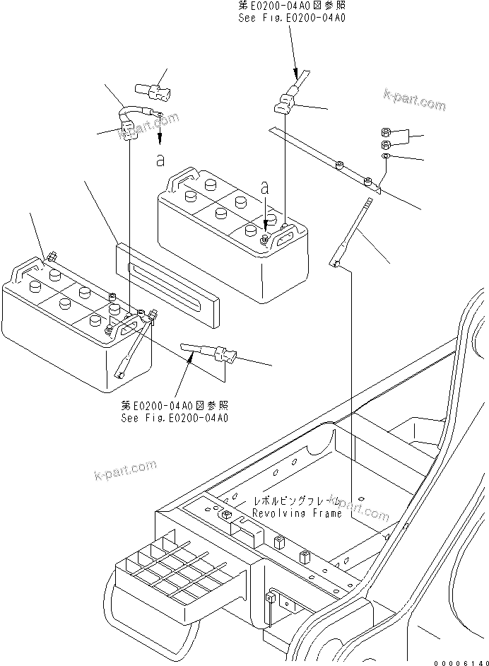Komatsu parts book diagram for PC800-7 S/N 40001-UP (Overseas Version): BATTERY BRACKET