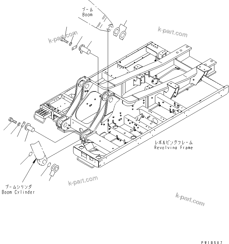 Komatsu parts book diagram for PC800-7 S/N 40001-UP (Overseas Version): BOOM FOOT PIN