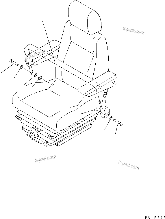 Komatsu parts book diagram for PC800-7 S/N 40001-UP (Overseas Version): SEAT BELT (78MM WIDE)