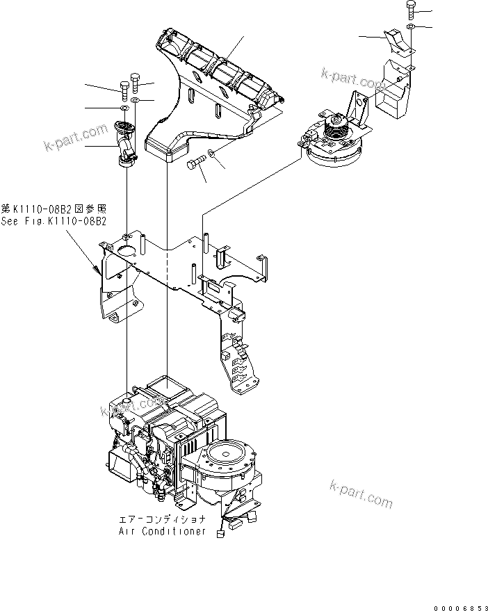 Komatsu parts book diagram for PC800-7 S/N 40001-UP (Overseas Version): BIG WIND AIR CONDITIONER (REAR DUCT)