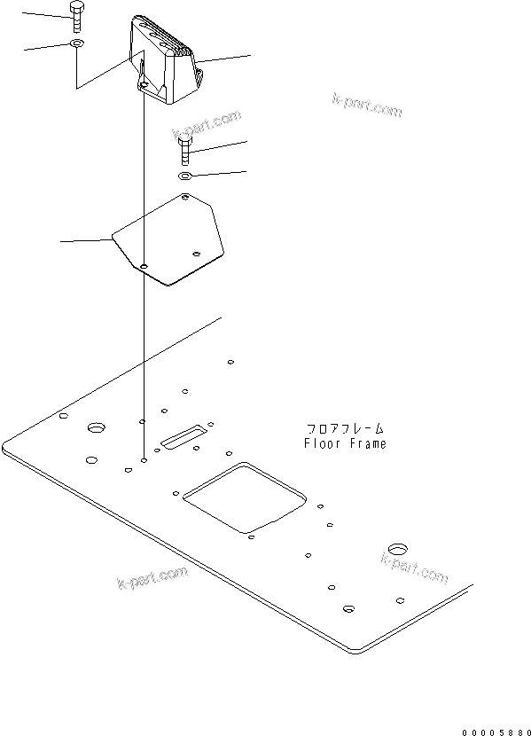 Komatsu parts book diagram for PC800-7 S/N 40001-UP (Overseas Version): FLOOR FRAME (FOOT REST) (R.H.)