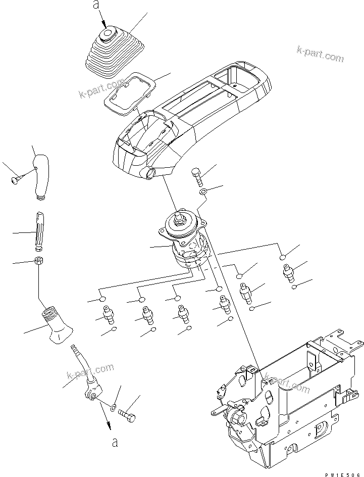 Komatsu parts book diagram for PC800-7 S/N 40001-UP (Overseas Version): FLOOR FRAME (LEVER AND VALVE) (L.H.)