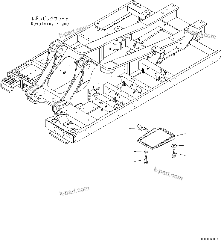 Komatsu parts book diagram for PC800-7 S/N 40001-UP (Overseas Version): UNDER COVER (REVOLVING FRAME) (CENTER)(#40001-40068)