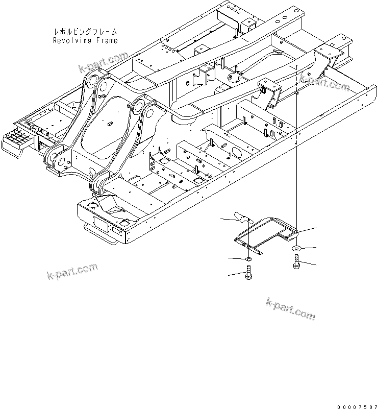 Komatsu parts book diagram for PC800-7 S/N 40001-UP (Overseas Version): UNDER COVER (REVOLVING FRAME) (CENTER) (WITH ADDITIONAL FILTER AND WATER SEPARATOR)(#40001-40068)