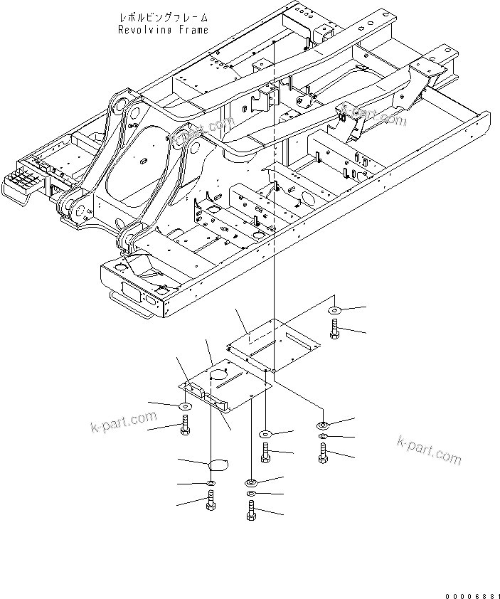 Komatsu parts book diagram for PC800-7 S/N 40001-UP (Overseas Version): UNDER COVER (HEAVY DUTY) (REVOLVING FRAME) (R.H.)