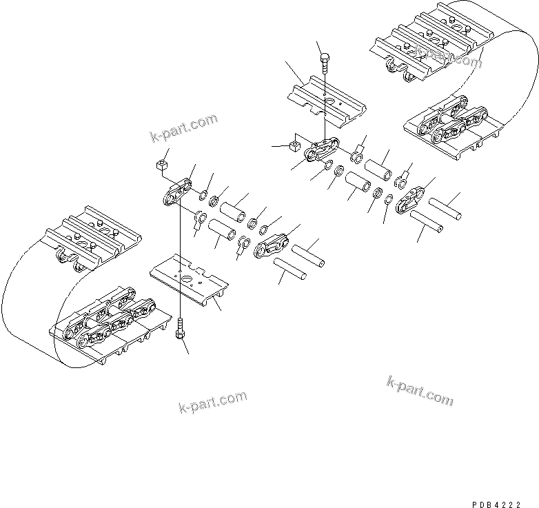 Komatsu parts book diagram for PC800-7 S/N 40001-UP (Overseas Version): TRACK SHOE (DOUBLE GROUSER WITH HOLE) (810MM WIDE)(#40001-40001)