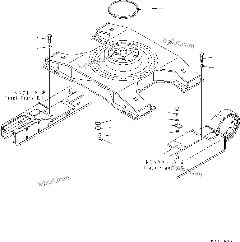 Komatsu parts book diagram for PC800-7 S/N 40001-UP (Overseas Version): CENTER FRAME (FOR UNDER COVER)(#40001-40025)