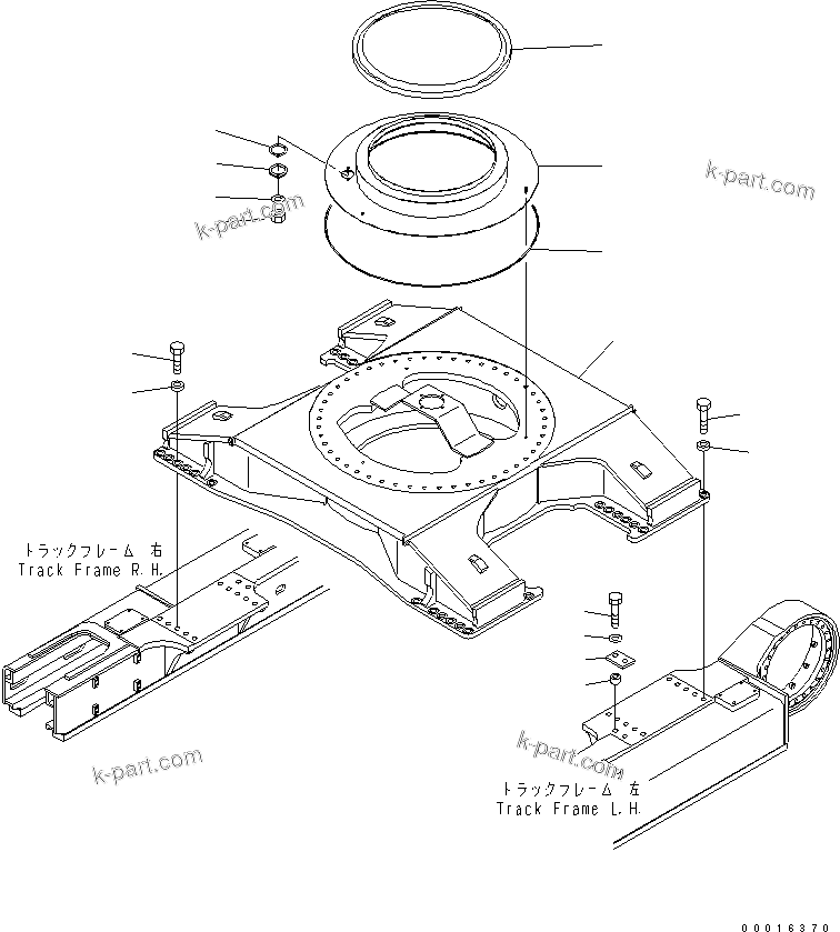 Komatsu parts book diagram for PC800-7 S/N 40001-UP (Overseas Version): CENTER FRAME (FOR UNDER COVER)(#40026-40102)