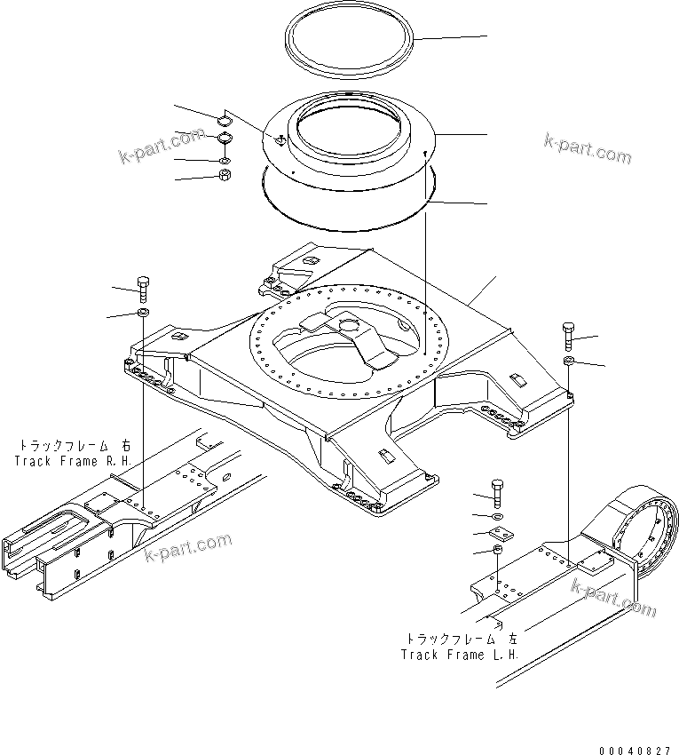 Komatsu parts book diagram for PC800-7 S/N 40001-UP (Overseas Version): CENTER FRAME(#40103-40516)