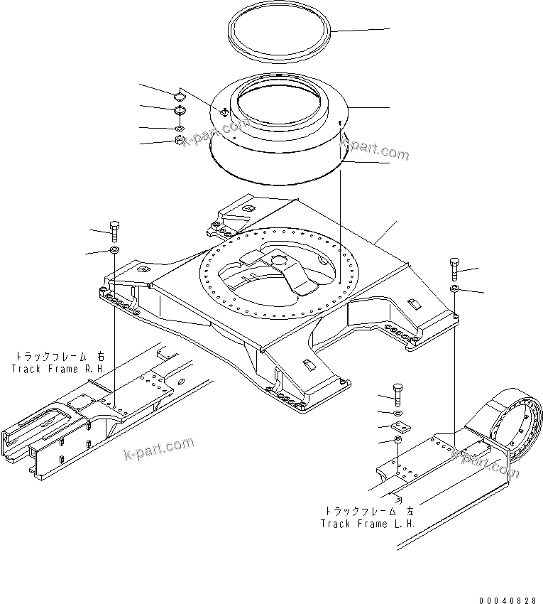 Komatsu parts book diagram for PC800-7 S/N 40001-UP (Overseas Version): CENTER FRAME (FOR UNDER COVER)(#40103-40516)