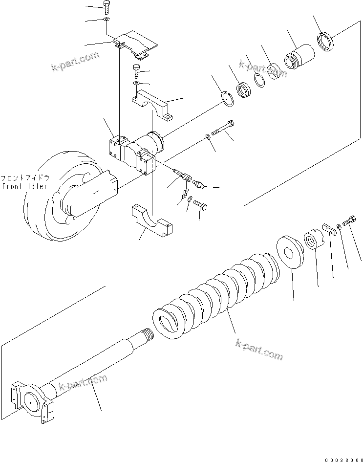 Komatsu parts book diagram for PC800-7 S/N 40001-UP (Overseas Version): TRACK FRAME (IDLER CUSHION) (L.H.)(#40026-)