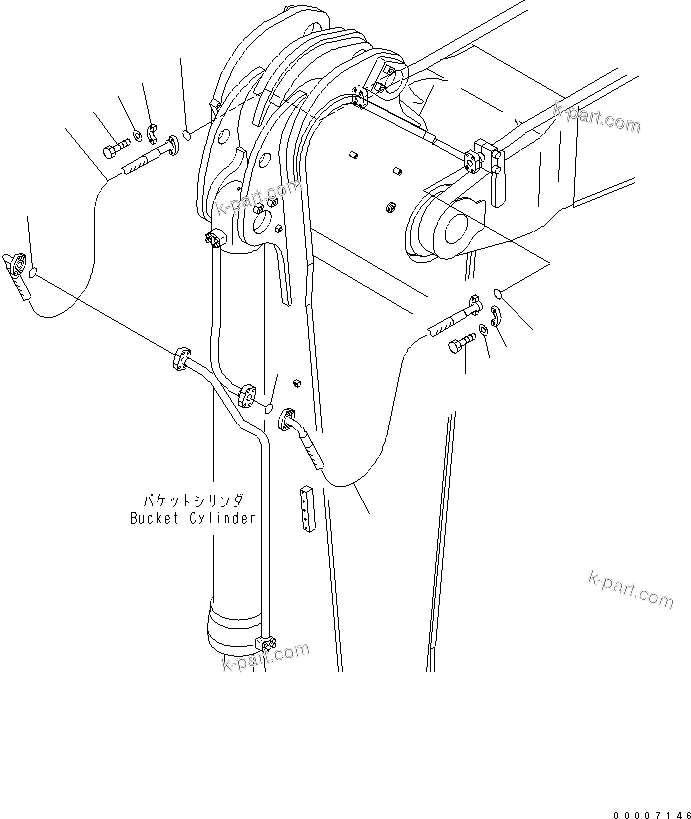 Komatsu parts book diagram for PC800-7 S/N 40001-UP (Overseas Version): ARM (3.6M) (BUCKET CYLINDER PIPING) (FOR BACKHOE)