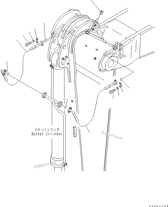 Komatsu parts book diagram for PC800-7 S/N 40001-UP (Overseas Version): ARM (3.6M) (BUCKET CYLINDER PIPING) (FOR BACKHOE) (SE)