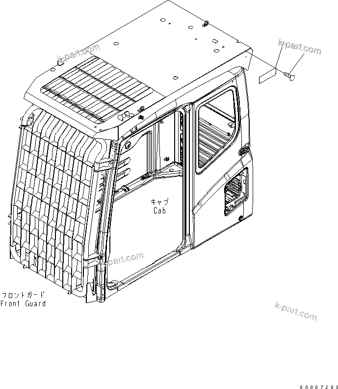 Komatsu parts book diagram for PC800-7 S/N 40001-UP (Overseas Version): CAUTION PLATE (FOR LV2 GUARD) (ENGLISH)
