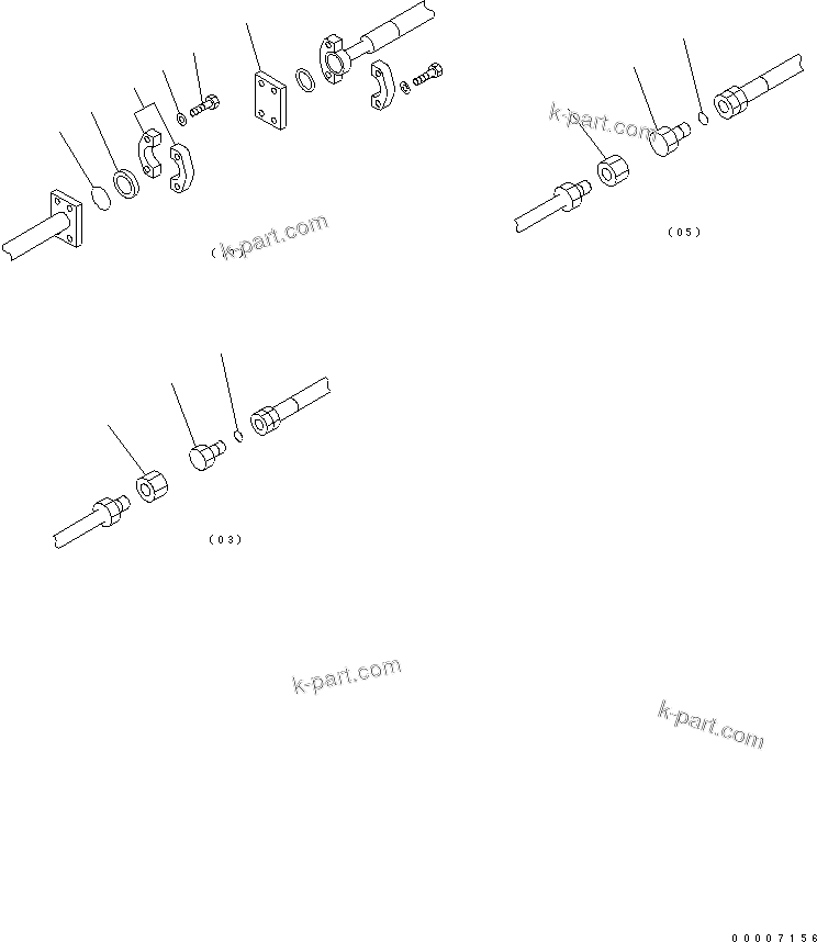 Komatsu parts book diagram for PC800-7 S/N 40001-UP (Overseas Version): TRANSPORT PARTS (BLIND PARTS) (FOR 4PIECE)