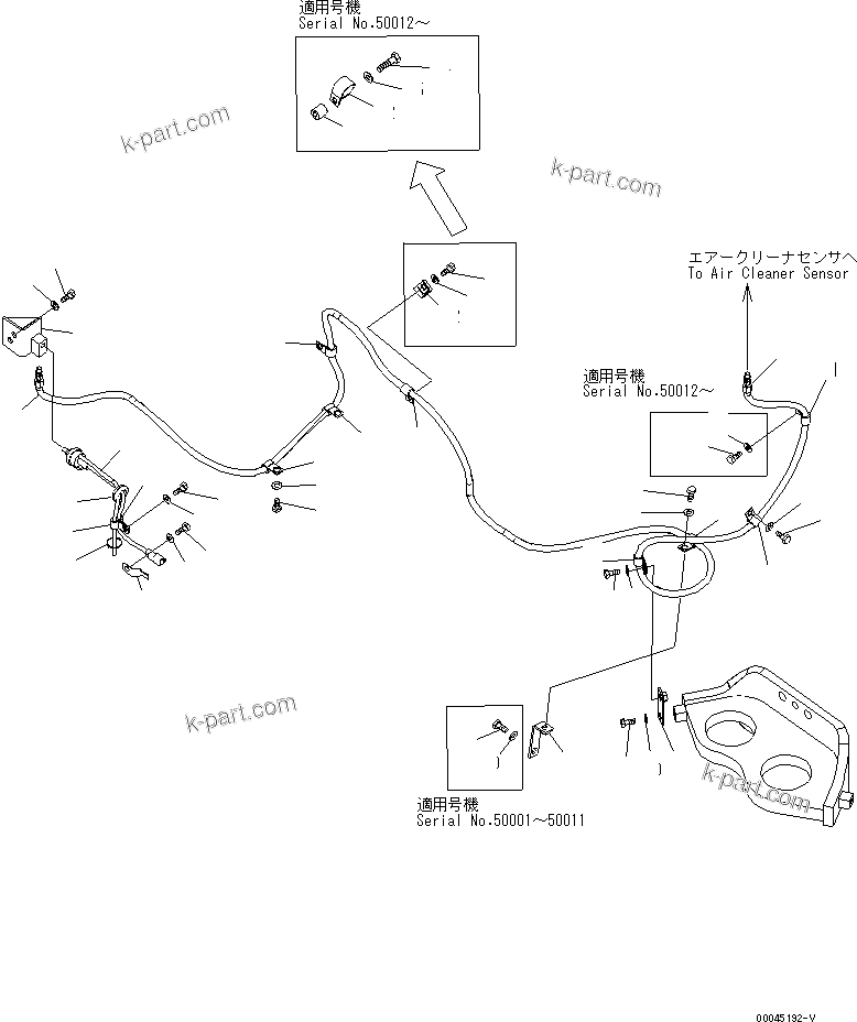 Komatsu parts book diagram for PC800SE-8 S/N 50001-UP (ecot3): ENGINE MOUNTING (AIR CLEANER SENSOR)(#50001-55000)
