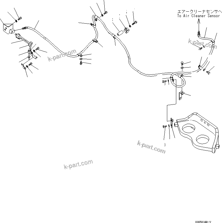Komatsu parts book diagram for PC800SE-8 S/N 50001-UP (ecot3): ENGINE MOUNTING (AIR CLEANER SENSOR)(#55046-55065)