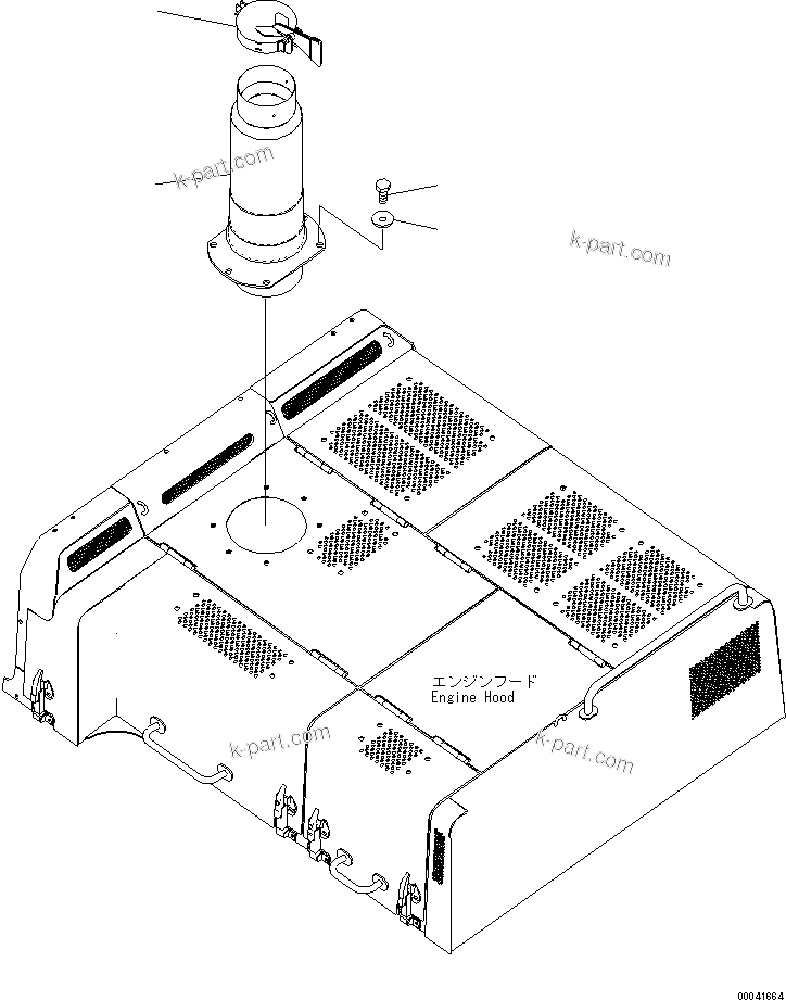 Komatsu parts book diagram for PC800SE-8 S/N 50001-UP (ecot3): EXHAUST PIPE (EU SPEC.)(#55001-)