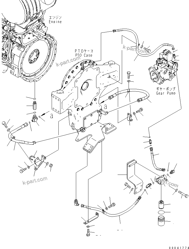 Komatsu parts book diagram for PC800SE-8 S/N 50001-UP (ecot3): POWER TAKE OFF (LUBRICATION PIPING)