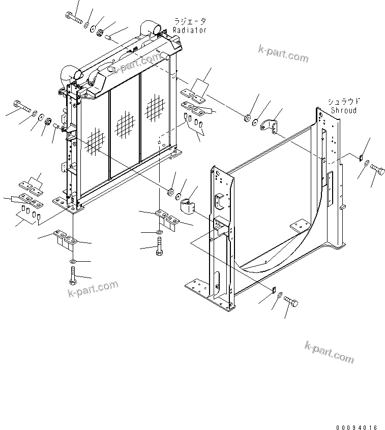 Komatsu parts book diagram for PC800SE-8 S/N 50001-UP (ecot3): COOLING (RADIATOR AND OIL COOLER MOUNTING)(#55280-)