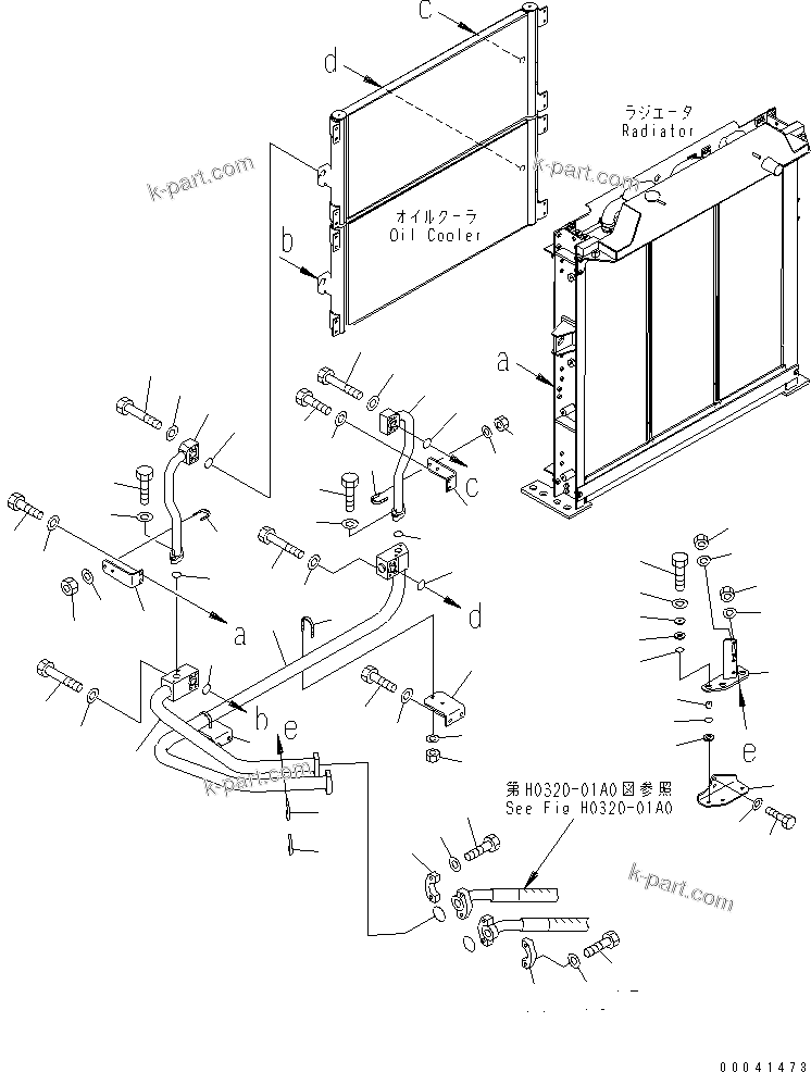 Komatsu parts book diagram for PC800SE-8 S/N 50001-UP (ecot3): COOLING (OIL COOLER PIPING)