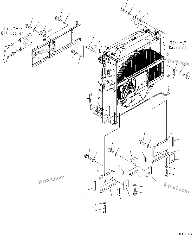 Komatsu parts book diagram for PC800SE-8 S/N 50001-UP (ecot3): COOLING (SENSOR AND COVER) (WITH 75A ALTERNATOR)(#50037-)