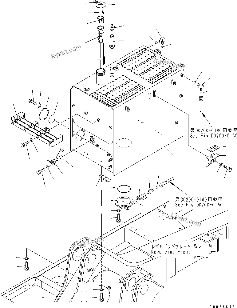 Komatsu parts book diagram for PC800SE-8 S/N 50001-UP (ecot3): FUEL TANK (FOR QUICK CHARGE)(#55068-)